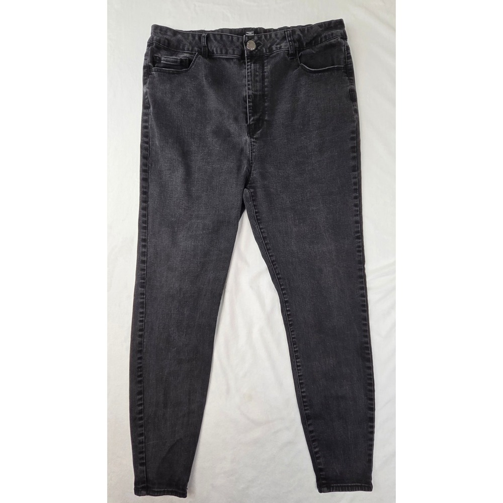Forever 21+ Jeans Women 18‎ Black High Rise Skinny Faded Denim Excellent